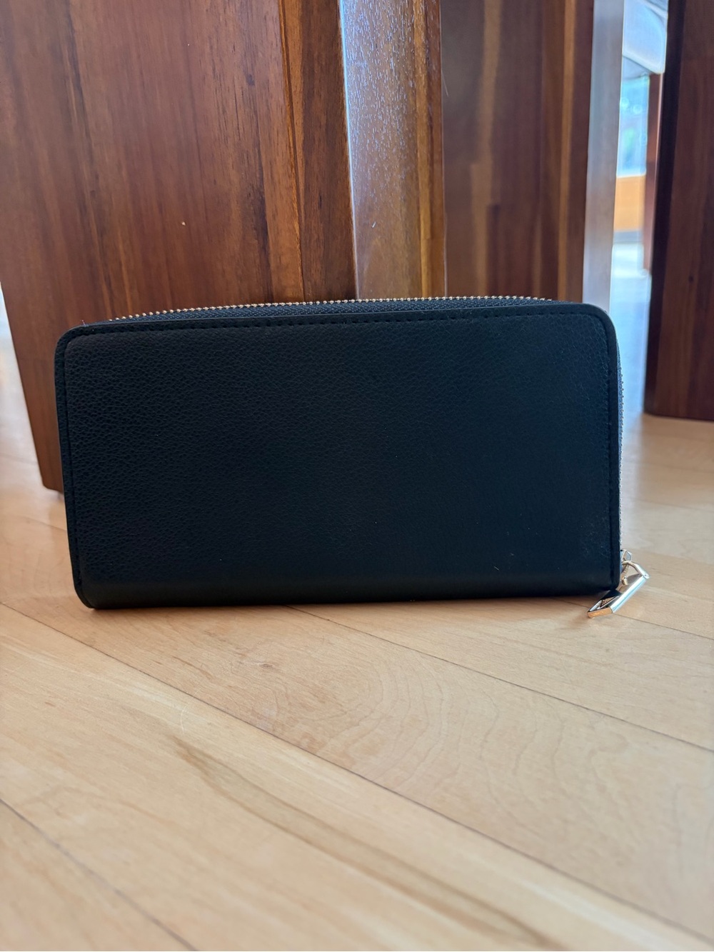 Victoria's Secret Black Zip-Around Wallet with Gold Eyelet Accents - Picture 3 of 5